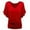 Red, variant on Womens Tshirt Plus Size V Neck Sleeve Batwing Loose Fold Hem Solid Blouse Tops for Women Trendy Green L