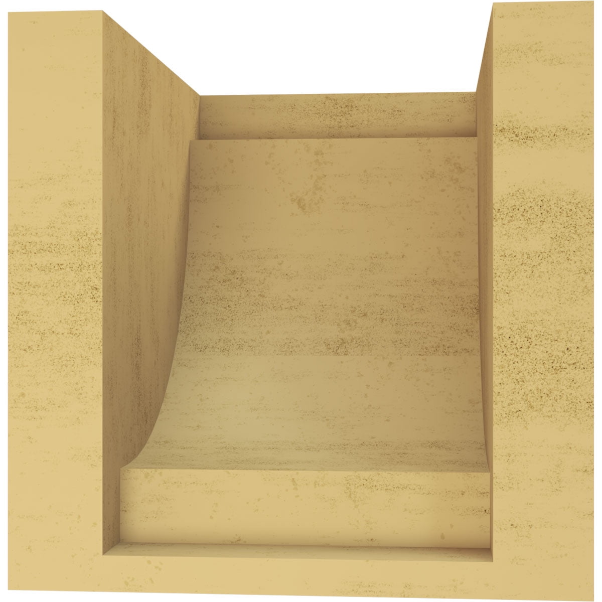 6"W x 6"D x 6"H Wide Alpine Rough Cedar Woodgrain TimberThane Corbel, Primed Tan