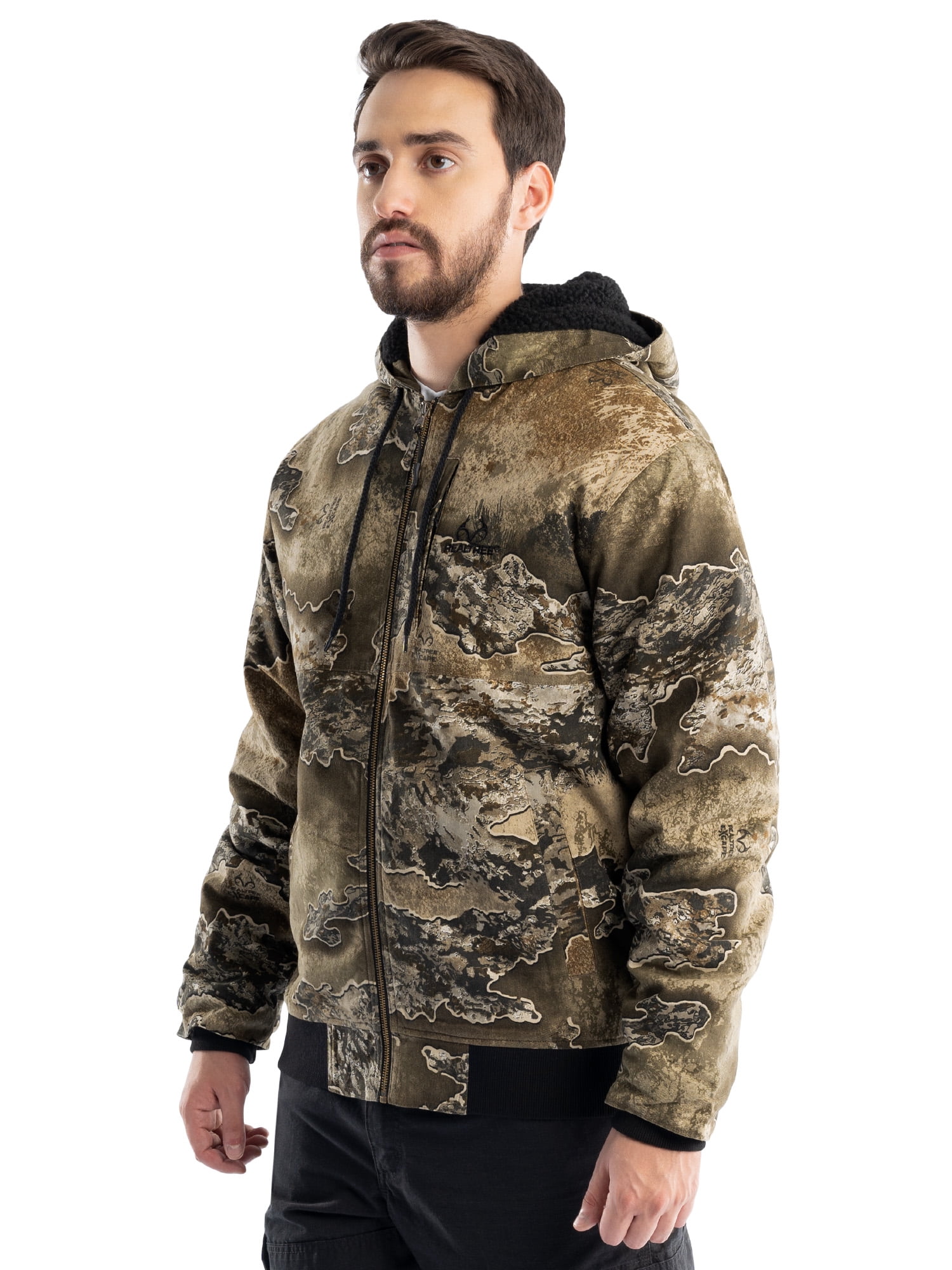 Realtree Men's Sherpa Lined Bomber Jacket, Realtree Excape, 3XL