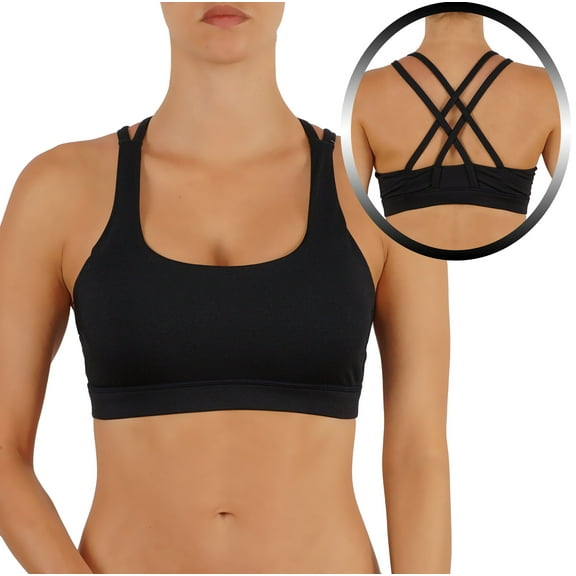 Sports Bra with Criss Cross Straps Back High impact Support