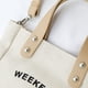 thumbnail image 3 of Bolso De Mujer Cartera de hombro con estampado de letras, bolsos de lona para mujer, bolsos cruzados (blanco), 3 of 6