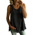 thumbnail image 2 of Chbgutlmr Summer Tank Tops for Women Sleeveless Round Neck Double Layered Ruffled Blouse Casual Loose Summer Comfy T-Shirts, 2 of 9