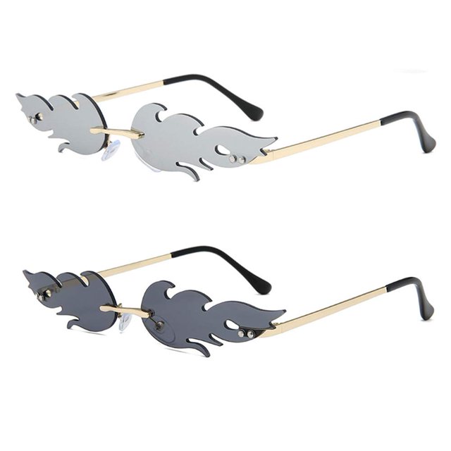 Gafas de sol de llama de fuego con espejo sin montura con marco de metal para mujeres y hombres Sincero Hogar