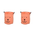 thumbnail image 2 of Ounissouiy Cesto plegable impermeable para la colada, gran capacidad de almacenamiento, juguetes para niños, artículos diversos, cubo redondo, Naranja/M 2piezas, 2 of 6