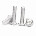 thumbnail image 3 of Bybiment M6-1.0x30mm Button Cap Screw, M6 30mm Metric Screws, Hex Drive Bolts, Steel, Full Thread, Bright , Coarse Thread (M6x30mm, 30 Pieces), 3 of 7