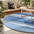 thumbnail image 3 of Round Area Rugs 6Ft, Navy Blue Grey Non-Slip Washable Circle Rugs Carpet, Abstract Art Oil Painting Blue Ombre Indoor Outdoor Rug Floor Mats Throw Runner for Bedroom Living Room Bathroom, 3 of 8