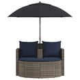 thumbnail image 6 of vidaXL Garden Sofa with Cushion 8 pcs Grey and Navy Blue Poly Rattan, 6 of 6