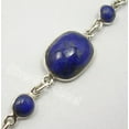 thumbnail image 2 of SilverStarJewel 925 Solid Silver Natural Lapis Lazuli Stones Nouveau Art Heavy Bracelet 8.3", 2 of 2