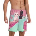 thumbnail image 6 of Mens Pajama Shorts, Cats On Broomstick Sleep Shorts Men Pajama Bottoms Lounge PJ Shorts with Pockets, 6 of 6