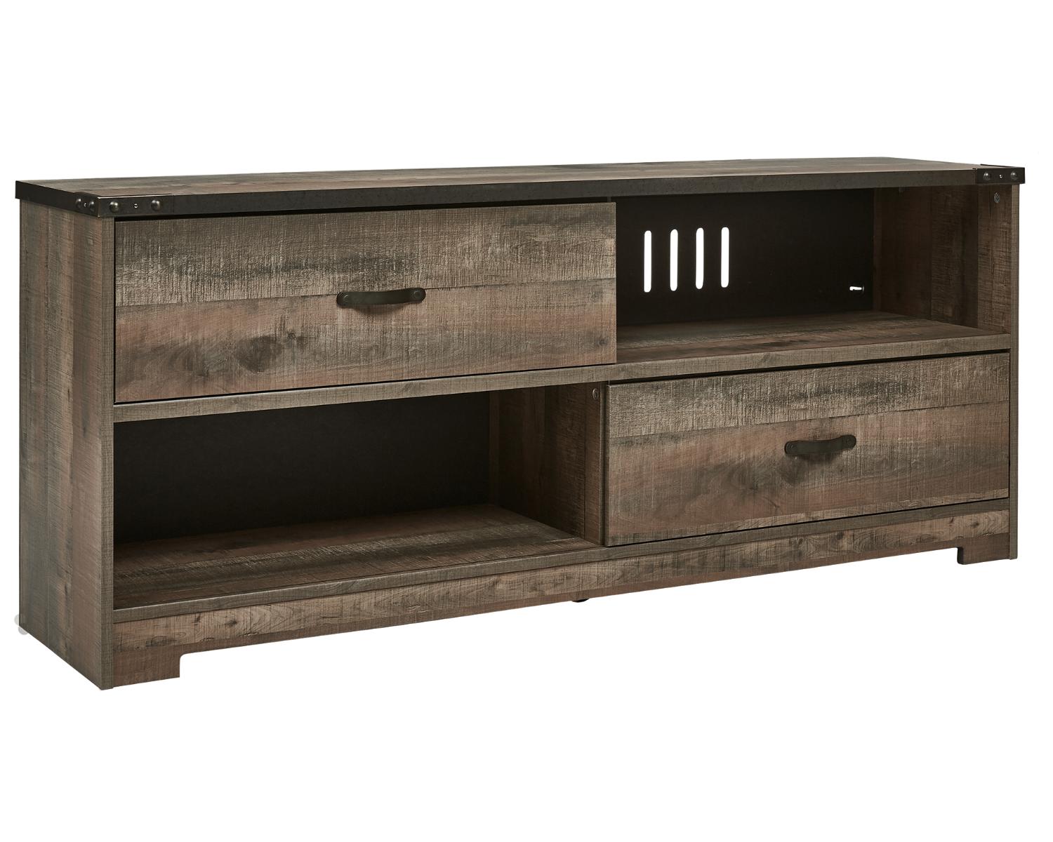 Signature Design by Ashley Trinell Rustic Brown Large TV Stand