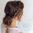 thumbnail image 2 of Ofertas Únicas 8 piezas de clips para el cabello en forma de flores y lazos para niñas color azul claro, 2 of 3