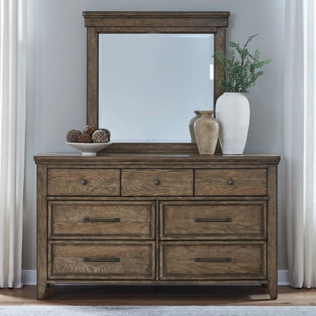 Liberty Furniture Carolina Park Bedroom Dresser & Mirror – Brown