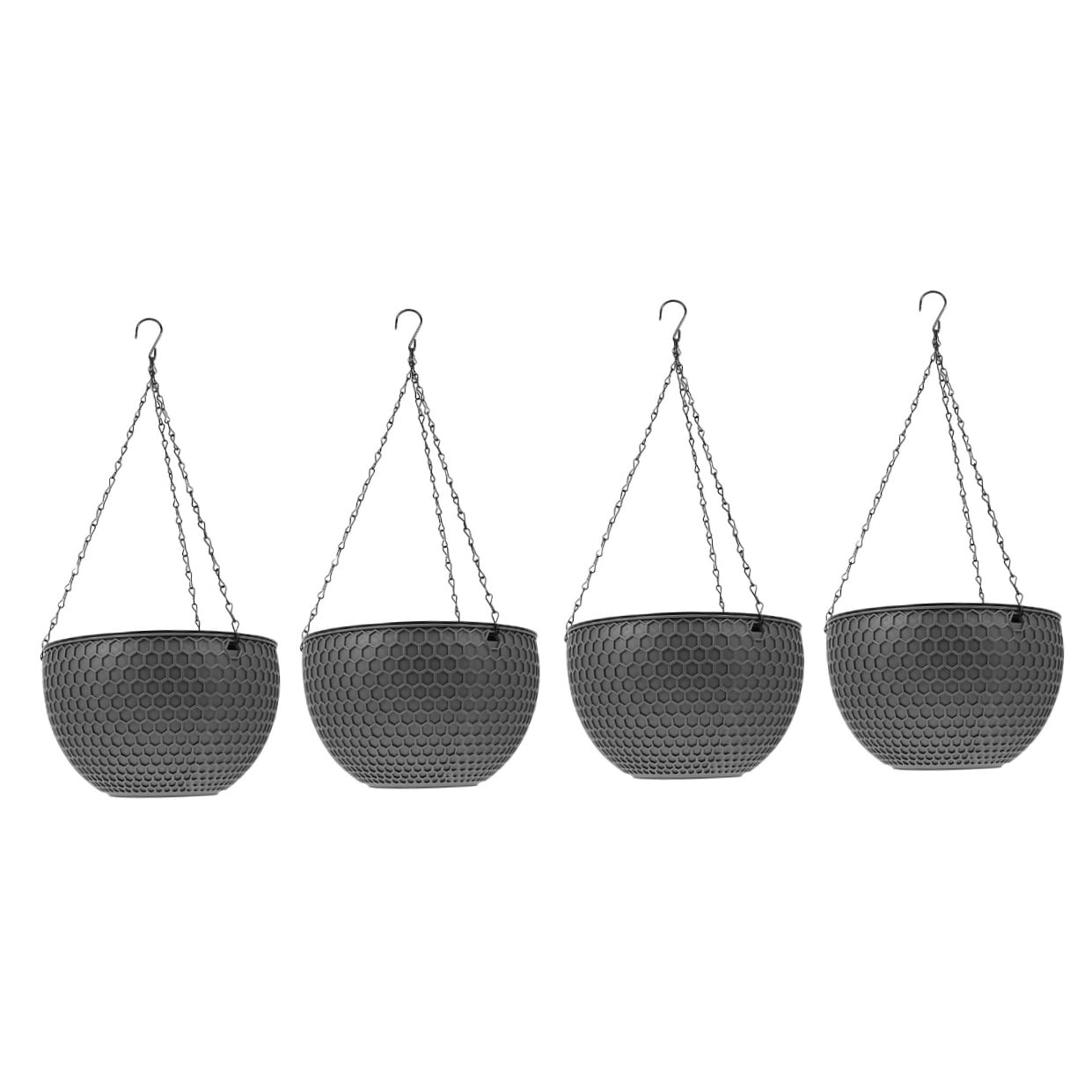 unbranded 4 pcs Hanging Planter Self Watering Hanging Flower Pots Pots Window Plants Basket with Drain Holes Metal Chain for 10 Inch