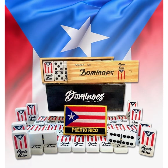 Set de Dominó PRK 14 Puerto Rico Doble Seis en Caja de Madera