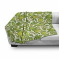 thumbnail image 3 of Forest Soft Flannel Fleece Blanket, Fruit Tree Branches and Bergamot Flowers Flourishing Citrus Motif Pattern, Cozy Plush for Indoor and Outdoor Use, 50" x 60", Lime Green and Cream, by Ambesonne, 3 of 6