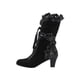 thumbnail image 2 of Zapatos de mujer Moda de invierno Vendaje Botas de montar Casual Cálido Tacones altos Bowknot Retro Botas de tubo medio Wmkox8yii hfjk1287, 2 of 9