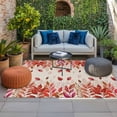 thumbnail image 2 of Red Leaf Outdoor Rug for Patio/Deck/Porch, Non-Slip Large Area Rug 4 x 6 Ft, Fall Plant Country Vintage Watercolor Beige Indoor Outdoor Rugs Washable Area Rugs, Reversible Camping Rug Carpet Runner, 2 of 8