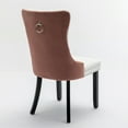 thumbnail image 6 of Miniyam Dining Chair Set of 2, High-end Tufted Contemporary PU and Velvet Upholstered, White+Light Brown, 6 of 8