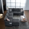 thumbnail image 2 of DAJU Modular combination sofa,large combination sofa,U-shaped sofa with storage ottoman and USB ports,modern oversized corner sofa,suitable for living room,6-seater beige sofa,122.8 inches (Gray), 2 of 9