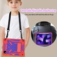 thumbnail image 3 of ELEHOLD Hybrid Rugged Case for iPad Pro 11" 2022/2021/2020/2018/Air 5/Air 4, Heavy Duty Shockproof Case with Hidden Foldable Kickstand Adjustable Crossbody Shoulder Strap Pencil Holder,Red+Blue, 3 of 8