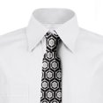 thumbnail image 2 of Geometric Necktie, Modern Futuristic Motif, Dress Tie, 3.7", Charcoal Grey White, by Ambesonne, 2 of 3