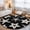Black, variant on Round Area Rugs Collection 6 Ft, Blue Starfish Coastal Non-Slip Residential Carpet, Nautical Summer Ocean Abstract Art Indoor Crawling Mats Runner Rugs for Living Room/Dining Room/Bedroom