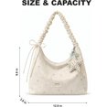 thumbnail image 4 of Sunyuer Women Cute Star Print Hobo Shoulder Tote Bag, Ruched Pleated Strap Casual Handbag with Polka Dot Star Charm, Large Capacity Lightweight Daily Purse for Shopping Dating Travel, 4 of 8