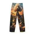 thumbnail image 3 of Vsdgher Flower Field Poodle Print Mens Pajama Pants Sleep & Lounge Pants, PJ Bottoms With elastic waistb and Pockets, 3 of 5