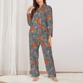 thumbnail image 2 of Fotbe Floral Squirrel Pattern Long Sleeve Pajama Set for Women,Sleepwear Set,2-piece Loungewear Set,Soft PJs Comfy Nightwear with Pockets -Large, 2 of 7