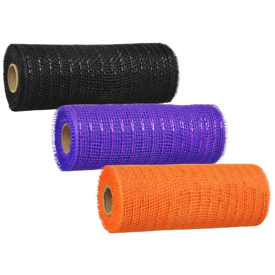 5 yd Roll Black Purple Orange w Crafter/'s Square Decorative Halloween Mesh