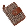 thumbnail image 4 of Cartera pequeña de lujo ligera para mujer, con hebilla corta, de lona con diseño de pata de gallo, con múltiples tarjetas, antidesmagnetización y gran capacidad, 4 of 6