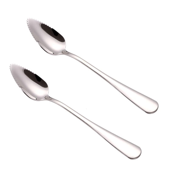 Giaone 2 PCS Stainless Steel Grapefruit Spoon Ice Cream Dessert Spoon Serrated Edge