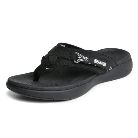 

Dream Pairs Women s Fashion Flip Flops Comfort Arch Support Soft Cushion Thong Sandals Slippers BREEZE-1 BLACK Size 9
