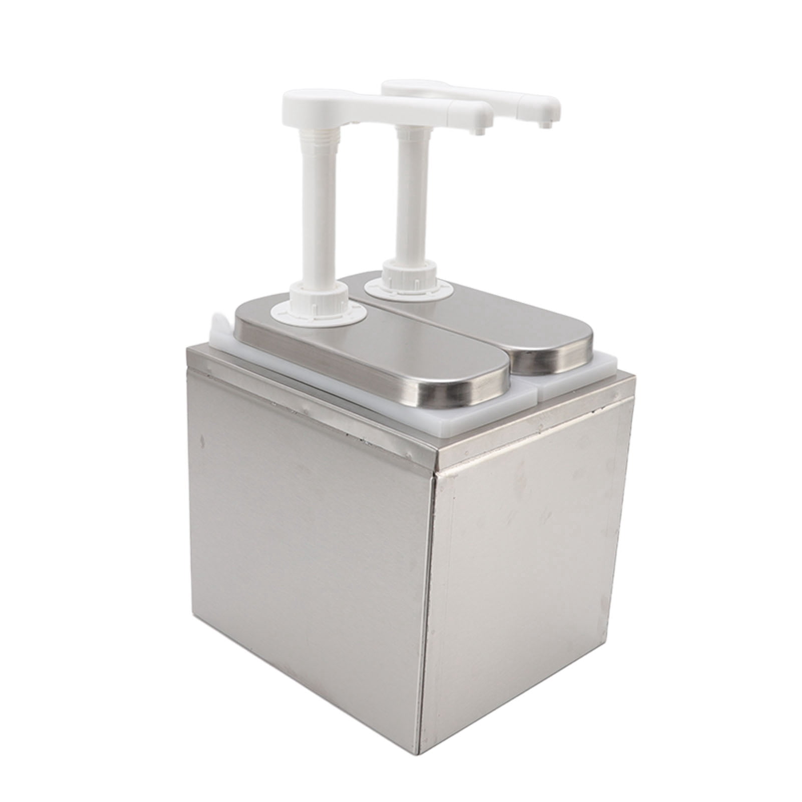 NFTIGB Sauce Dispenser Plastic and Stainless Steel Condiment Pump Station Double Pump 1L (33.8 oz) For Kitchen Home Restaurant Heavy Duty Rust-proof Syrup Ketchup Mayo Mustard Dispensing Tool