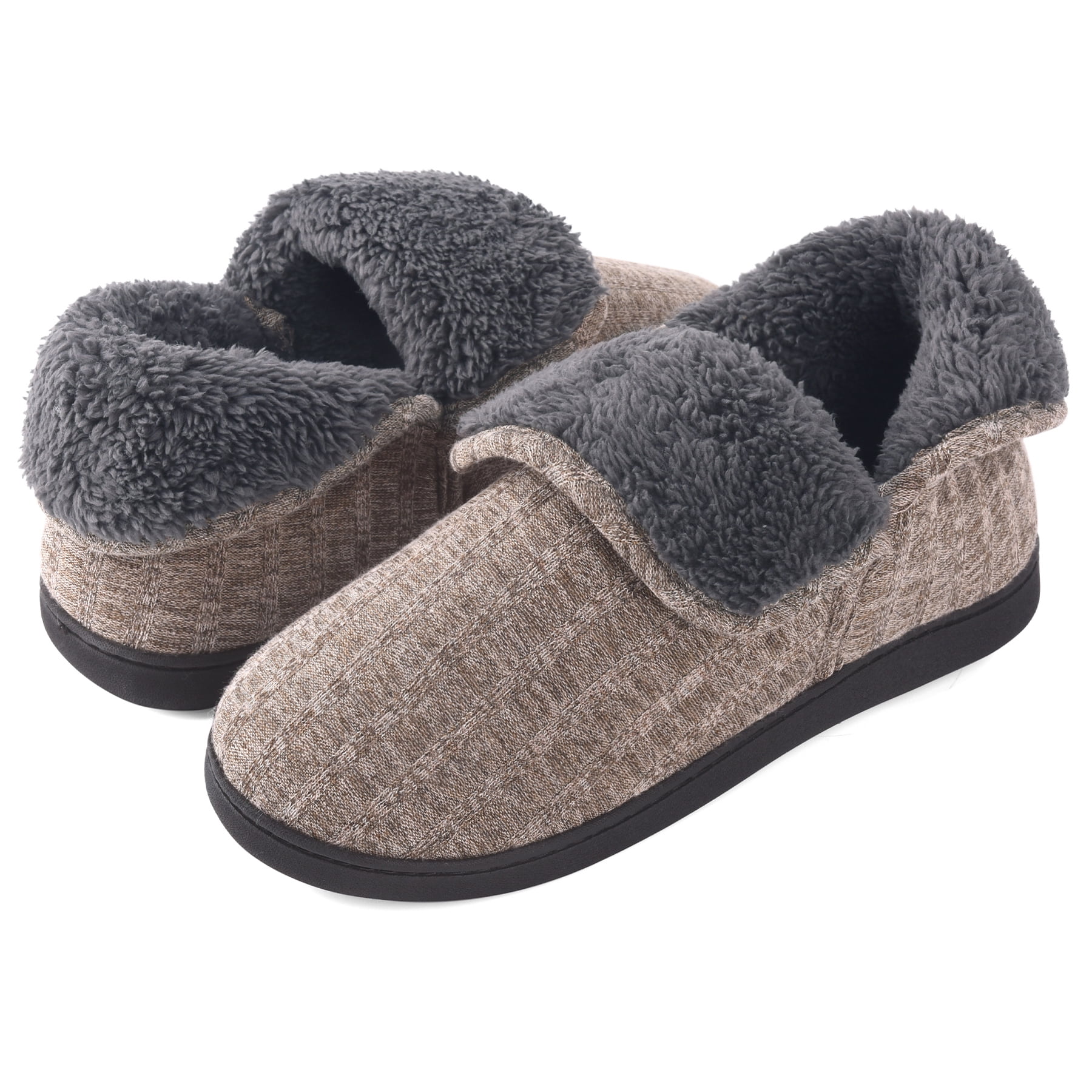 VONMAY Men's Fuzzy Slippers Boots Memory Foam Booties Comfy House Shoes Indoor Outdoor