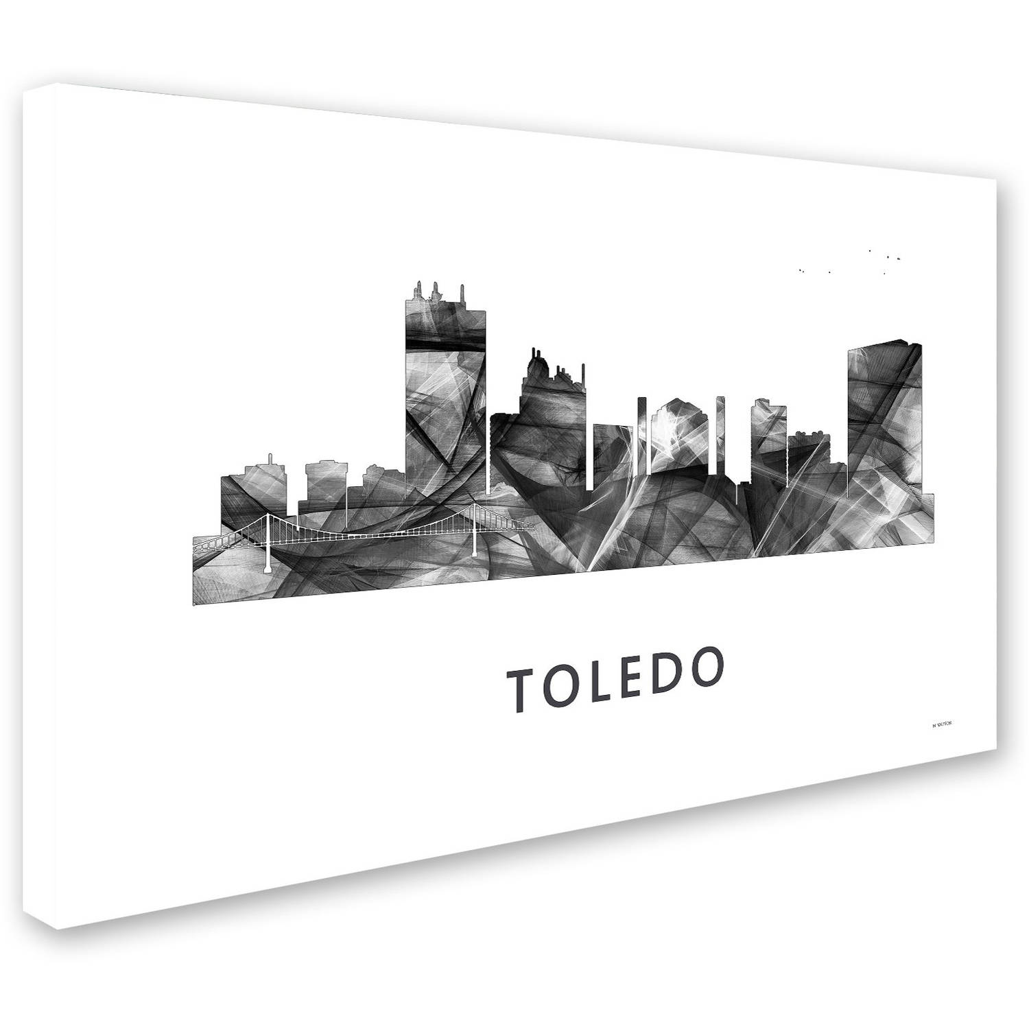 Trademark Fine Art 'Toledo Skyline WB-BW' Canvas Art by Marlene Watson