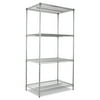 Alera ALESW503624BA Wire Shelving Starter Kit, Four-Shelf, 36w x 24d x 72h, Black Anthracite