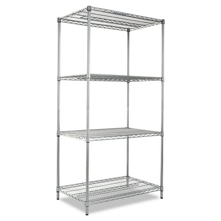 Alera ALESW503624BA Wire Shelving Starter Kit  Four-Shelf  36w x 24d x 72h  Black Anthracite