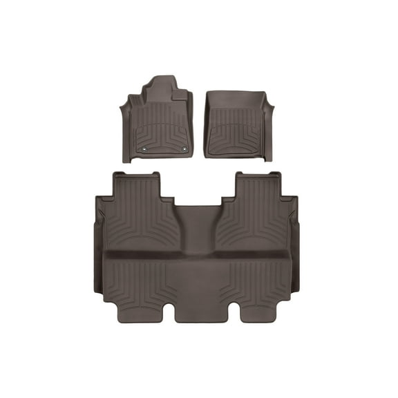 WeatherTech FloorLiner HP Custom Fit Floor Mats compatible with 2014-2021 Toyota Tundra - 1st & 2nd Row, Cocoa