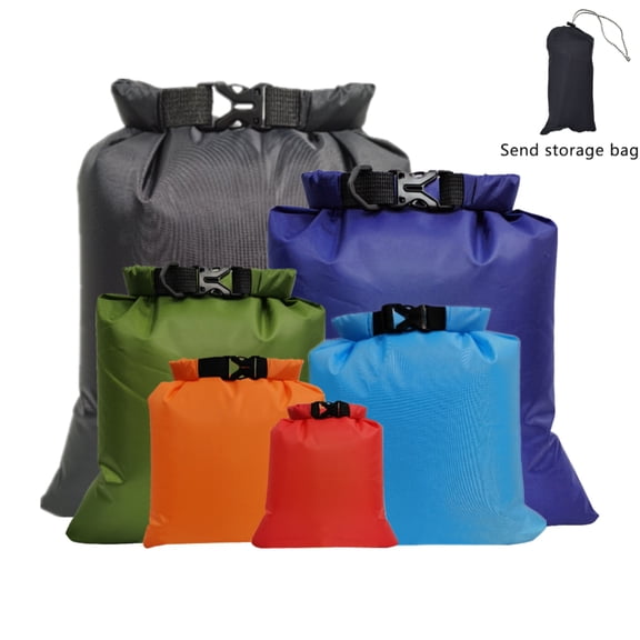 Waterproof Dry Bags, 1.5L 2.5L 3L 3.5L 5L 8L Ultimate Dry Sack, Roll Top Outdoor Dry Sacks for Kayaking Camping Hiking Traveling Boating Water Sports, 6PCS