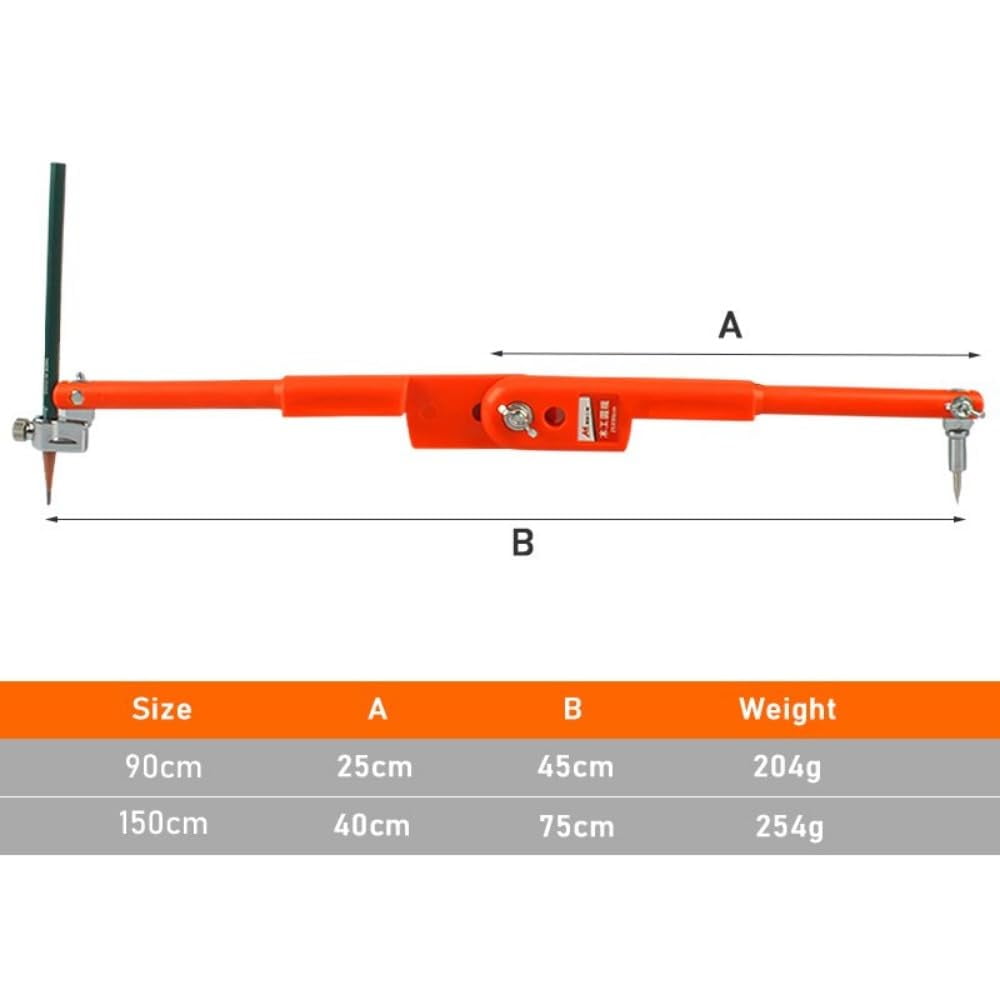 Carpenter Precision Pencil Compasses Large Diameter Adjustable Dividers Marking and Scribing Compass for Woodworking (40x150cm)