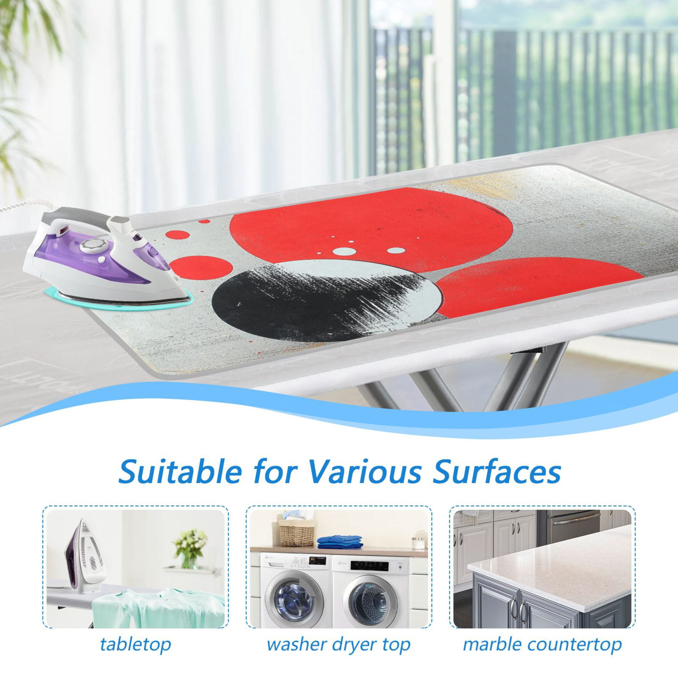 Modern Abstract Art Ironing Mat Blanket for Table Top Travel Portable Ironing Board Pad 47.2x27.6 Inch