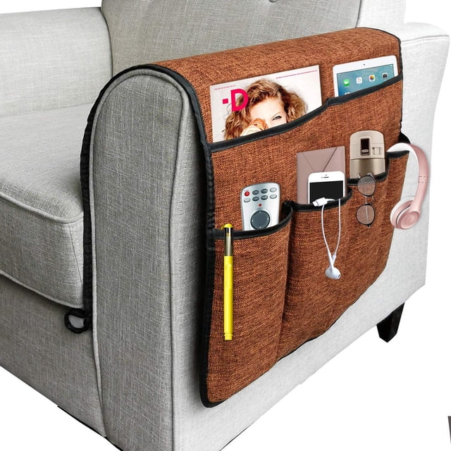 Vaidha Storage Bag Controller Bracket Non Slip Sofa Armrest Storage Bag With Pocket