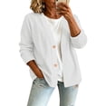 thumbnail image 6 of Classic Denim Cardigan for Women, Long Sleeve Open Front Jean Jacket - Casual Loose Fit Lightweight Shirt Coat for Spring Fall Layering White XXL, 6 of 6
