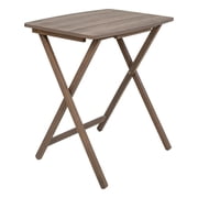 Mainstays 5-Piece XL Rubberwood and MDF Folding TV Tray Set with Storage Rack, Rustic Gray