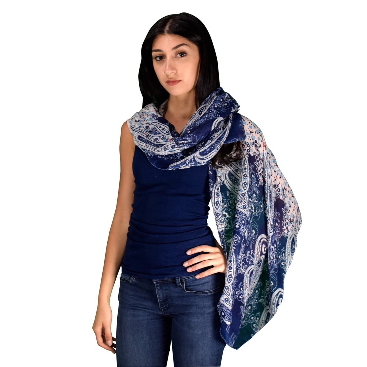 Scarf for Women Lightweight Paisley Fashion for Fall Winter Scarves Shawl Wrap 