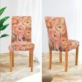 thumbnail image 3 of Yayeee 4 Pack Dining Chair Covers Stretch Parson Chairs Slipcovers Seat Protector, Abstract Orange Flowers, 3 of 6