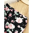 thumbnail image 6 of Mikrdoo Kids Girls Pants Sets Solid Color 13-14 Years Big Girls Long Pagoda Sleeve Tops Floral Print Bell-bottomed Pants 2Pcs Outfits Black, 6 of 8