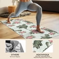 thumbnail image 4 of LightGreen Dinosaurs Floral Pattern Hot Yoga Mat Towel Non Slip for Hot Yoga - Quick-Drying Yoga Mat Cover with 4 Corner Pockets with Travel Bag - Hot Yoga Towel Non Slip 74"x26", 4 of 6