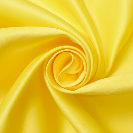 Matte Satin (Peau de Soie) 60" Polyester Medium Weight Smooth Soft Textured Fabric By The Yard - For Sewing Apparel, Clothes, Decor, & More (1 Yard, Yellow)